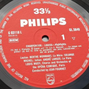 Charpentier : Highlights from Louise Jean Fournet Philips GL 5649 LP EX