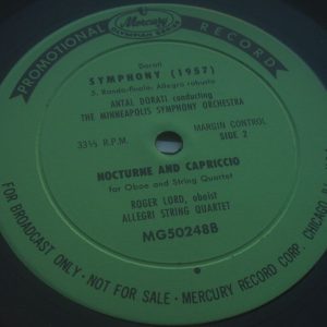 DORATI SYMPHONY  NOCTURNE & CAPRICCIO MERCURY LIVING PRESENCE MG 50248 PROMO LP