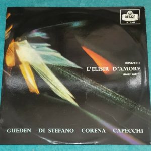 Donizetti ‎- L’Elisir D’Amore Highlights Pradelli Di Stefano Decca LXT 5498 LP