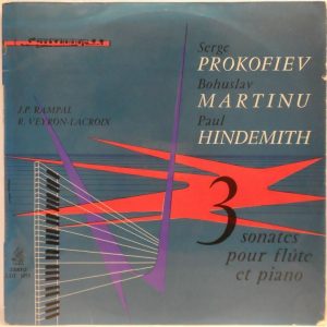 ERATO LDE 3055 RAMPAL / VEYRON-LACROIX Sonatas by Prokofiev / Martinu / Hindmith