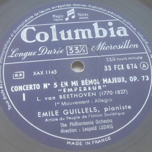 GILELS / LUDWIG  – BEETHOVEN  Concerto No. 5 Columbia  FCX 674 lp