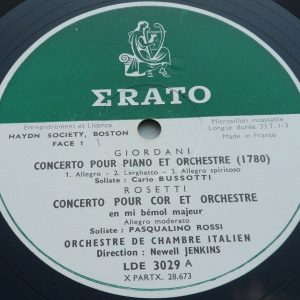 Giordani / Roessier / Viotti – Bussoti , Abussi Erato LDE 3029 lp ex Rare !