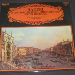 Handel  Music For The Royal Fireworks Suite Water Music Suite Stokowski RCA lp