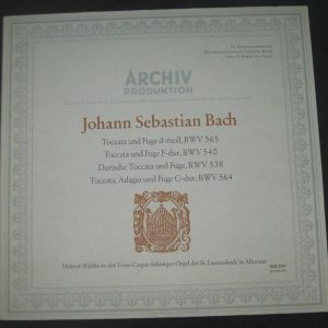Helmut Walcha – Bach  Toccata and Fugue ARCHIV  198 304 lp EX