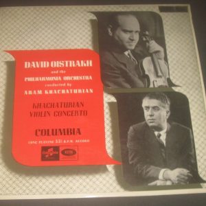 Khachaturian – Violin Concerto David Oistrakh Columbia 33CX 1303 LP