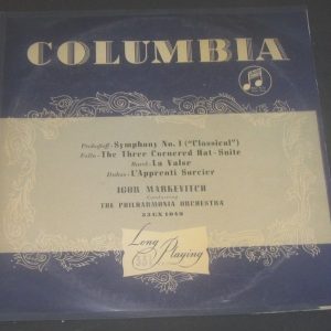 Markevitch – Prokofieff Falla Ravel Dukas Columbia 33CX 1049 B/G  LP
