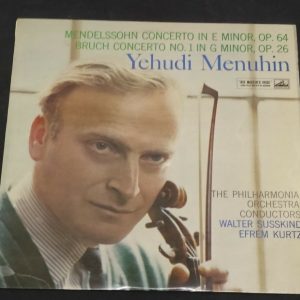 Mendelssohn & Bruch Violin Concertos  Menuhin Susskind Kurtz  EMI ASD 334 lp EX