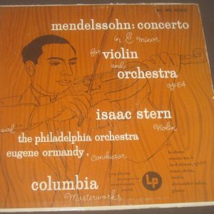 Mendelssohn Violin Concerto Brahms Sonata Stern Zakin Ormandy Columbia 6 Eye lp