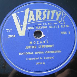 Mozart – Jupiter Symphony – National Opera Orchestra VARSITY label lp RARE