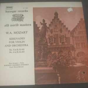Mozart  Serenades For Violin And Orchestra Hans Kempler BAROQUE BUS 2840 LP EX