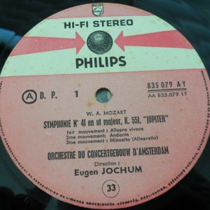 Mozart Symphony No. 41 / 35 “Haffner” Eugen Jochum  Philips 835 079 LY lp