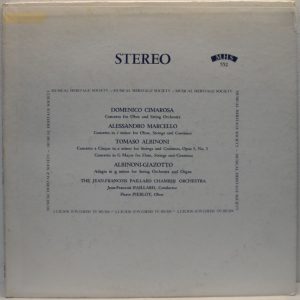 Pillard / Pierlot – Concertos for Oboe & Strings CIMAROSA / MARCELLO / ALBINONI