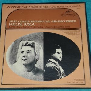 Puccini : Tosca Caniglia , Gigli , Borgioli  de Fabritiis  Seraphim 2 LP Box EX