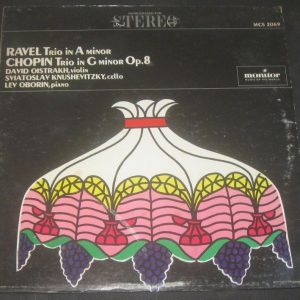 Ravel / Chopin Trio in A / G Minor Oistrakh Knushevitzky Oborin Monitor LP EX