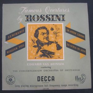 Rossini Famous Overtures Eduard van Beinum  Decca LXT 2733 lp UK 50’s