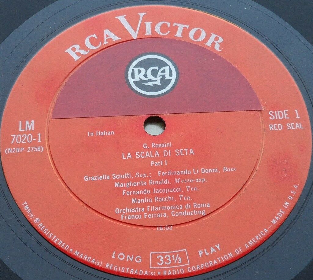 Rossini La Scala Di Seta Graziella Sciutti  Ferrara RCA  LM 7020  2 LP Box EX