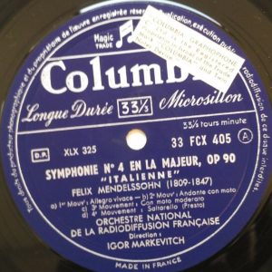 Schubert Unfinished  Mendelssohn Italian Markevitch Columbia FCX 405 lp