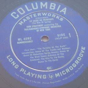 Stravinsky The Rite Of Spring Columbia ML 4092 Blue label LP