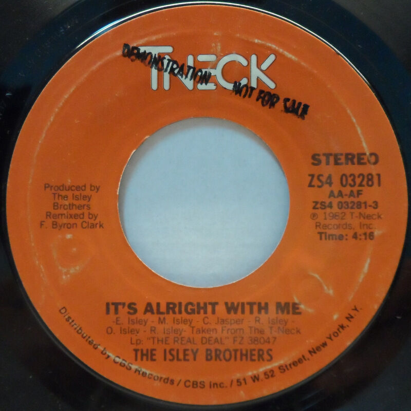 The Isley Brothers – It’s Alright With Me 7″ 1982 Tneck ZS4 03281 PROMO soul