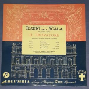 Verdi Il Trovatore – Highlights Maria Callas Karajan  Columbia 33CX 1682 LP EX