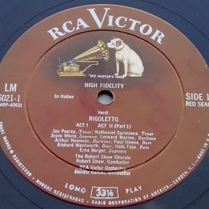 Verdi – Rigoletto Robert Shaw Chorale Cellini RCA LM-6021 2 LP Box 1950 EX
